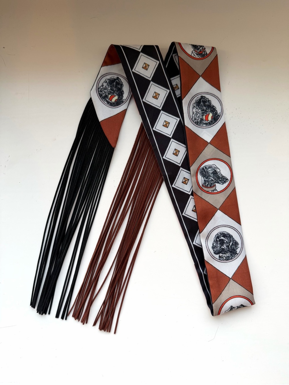 Fringe Twilly - Brown and Black